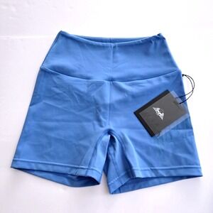 Civil Regime Burning Time Mila Short Womens Small Blue High Waisted Athletic Gym